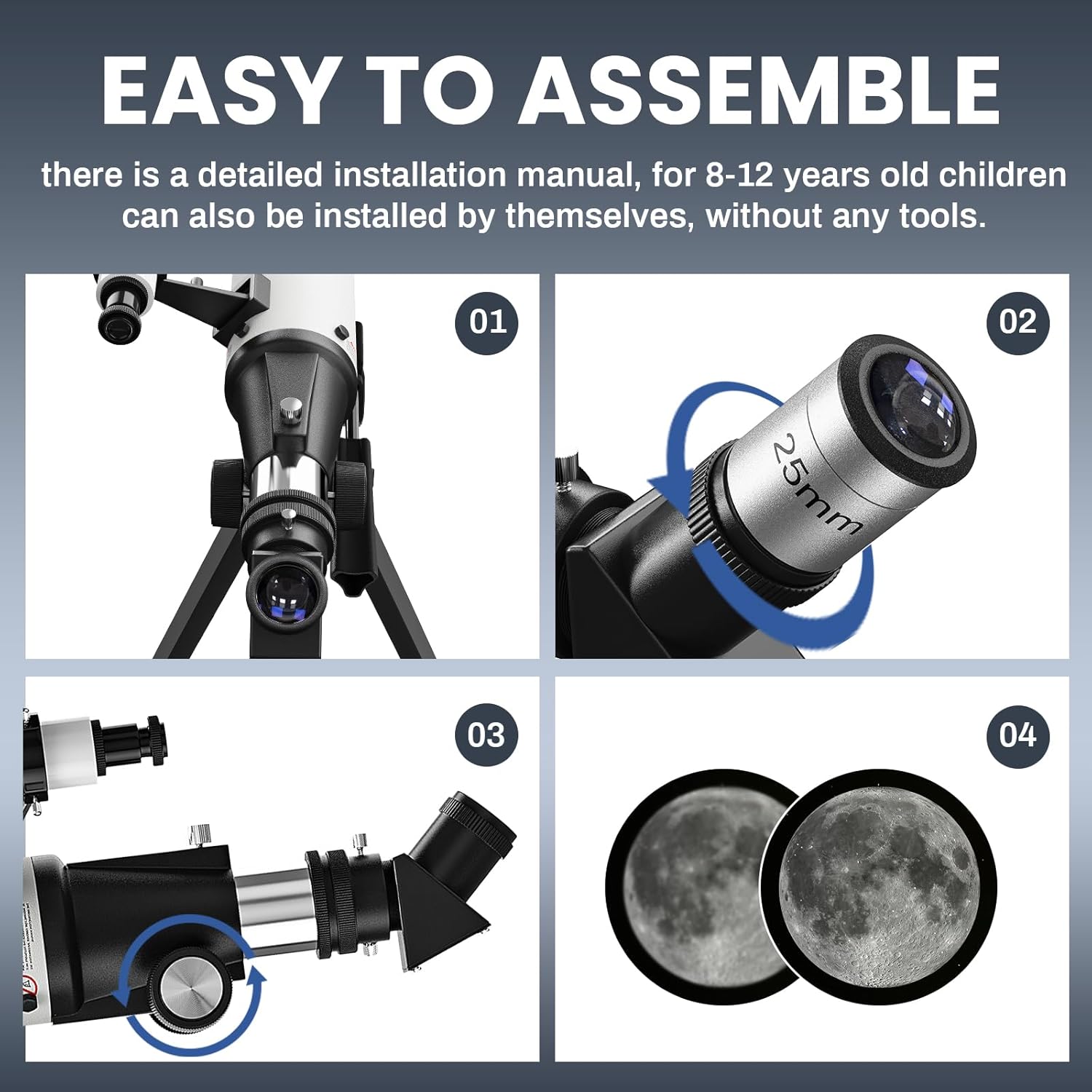 High Def 70mm Telescope, 99X Zoom, Manual Focus