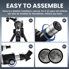 High Def 70mm Telescope, 99X Zoom, Manual Focus