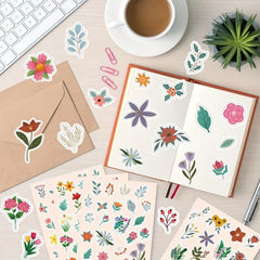 105pcs Flower Stickers Waterproof PVC for Planners Notebooks Cups
