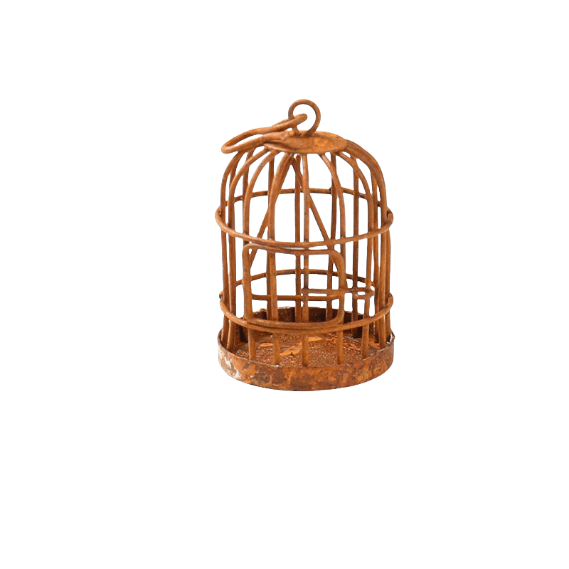 1:12 Dollhouse Iron Birdcage Hanging Ornament Micro Landscape Decoration