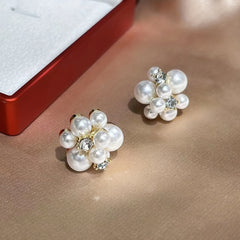 Flower Ball Rhinestone Earrings for Girls