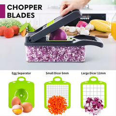 13in1 Vegetable Chopper Fruit Slicer 8 Blades Manual Food Grater