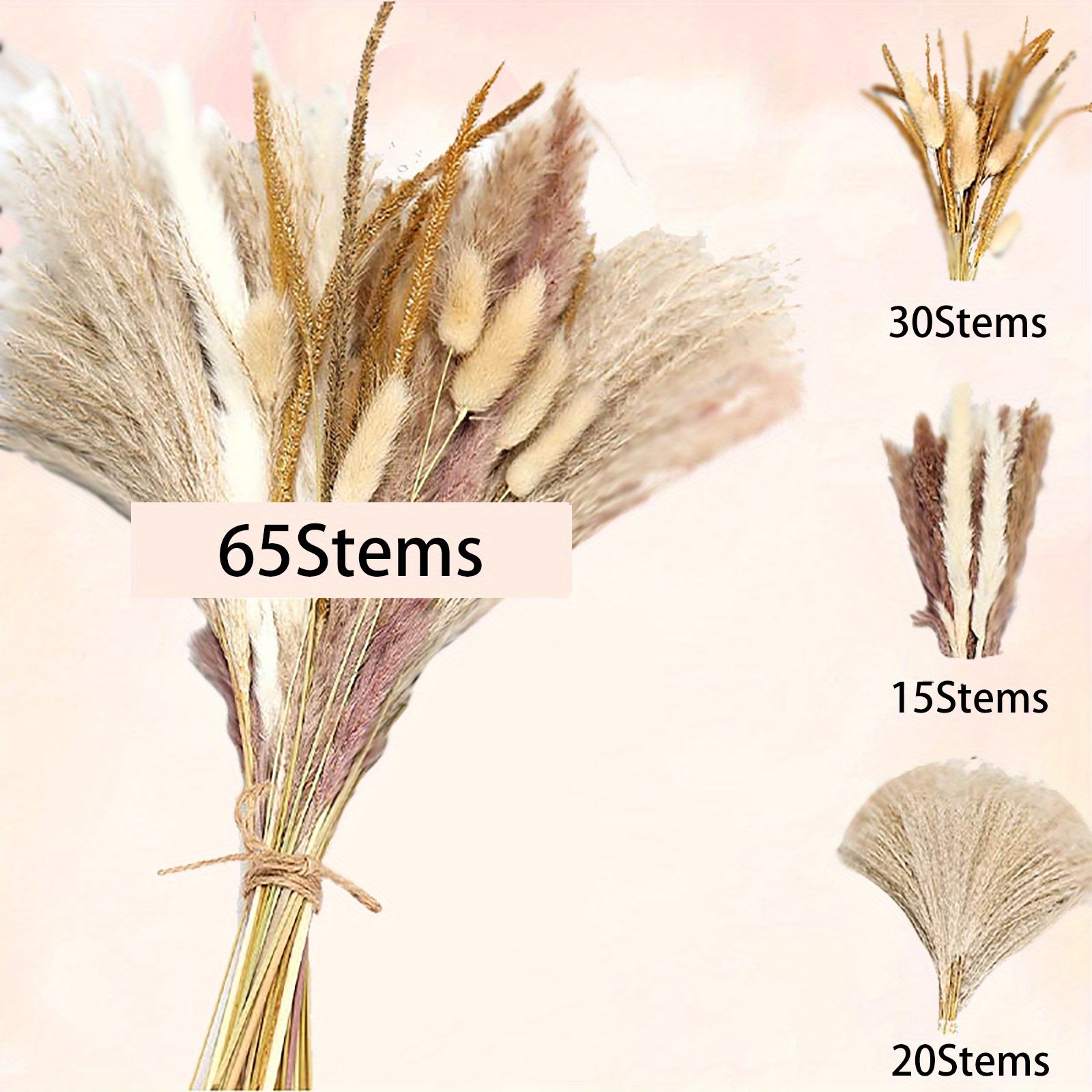 Boho Bouquet Pampas Grass Rabbit Tail Grass Reed Dried Flowers