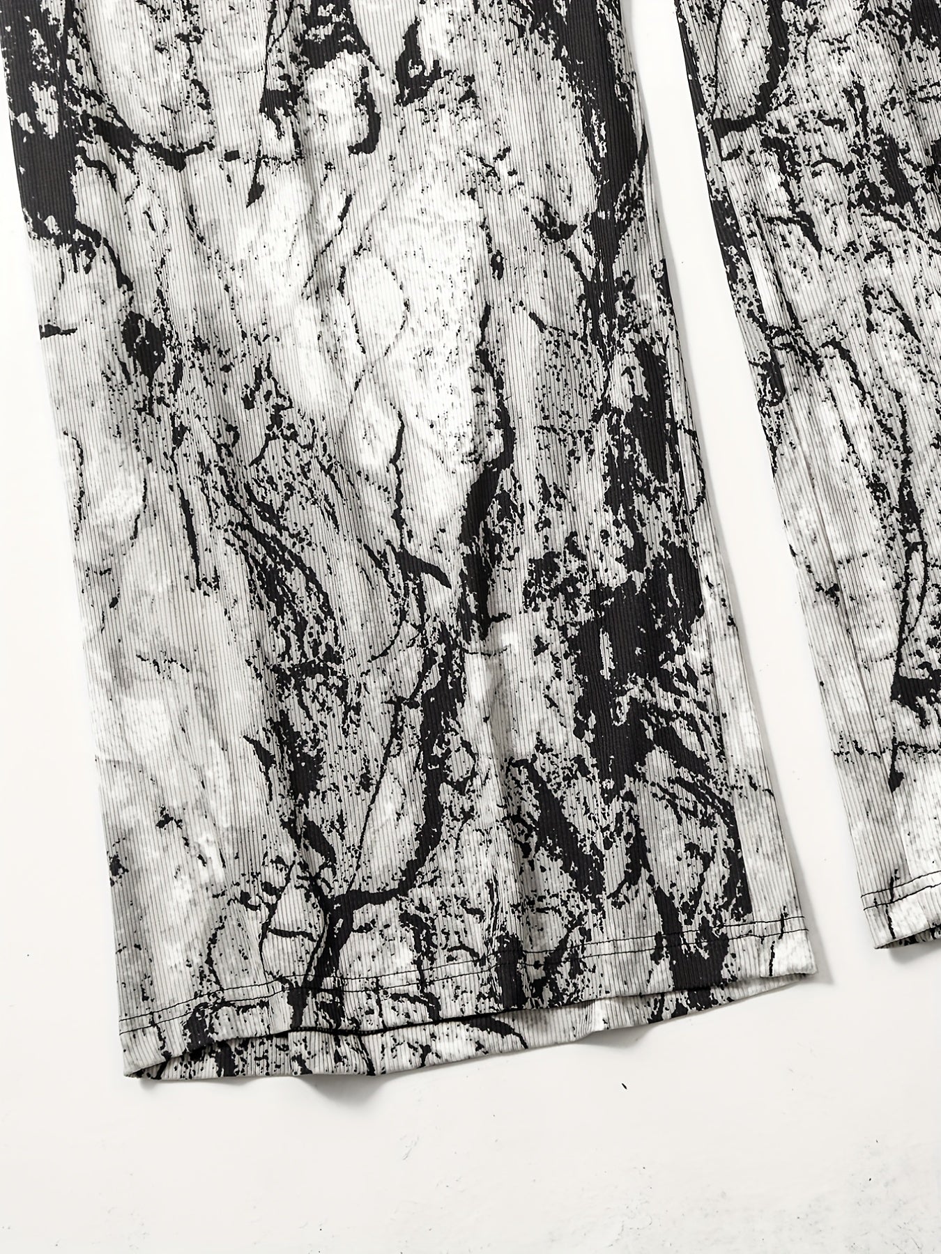  Tie Dye Ribbed Wide Leg Trousers