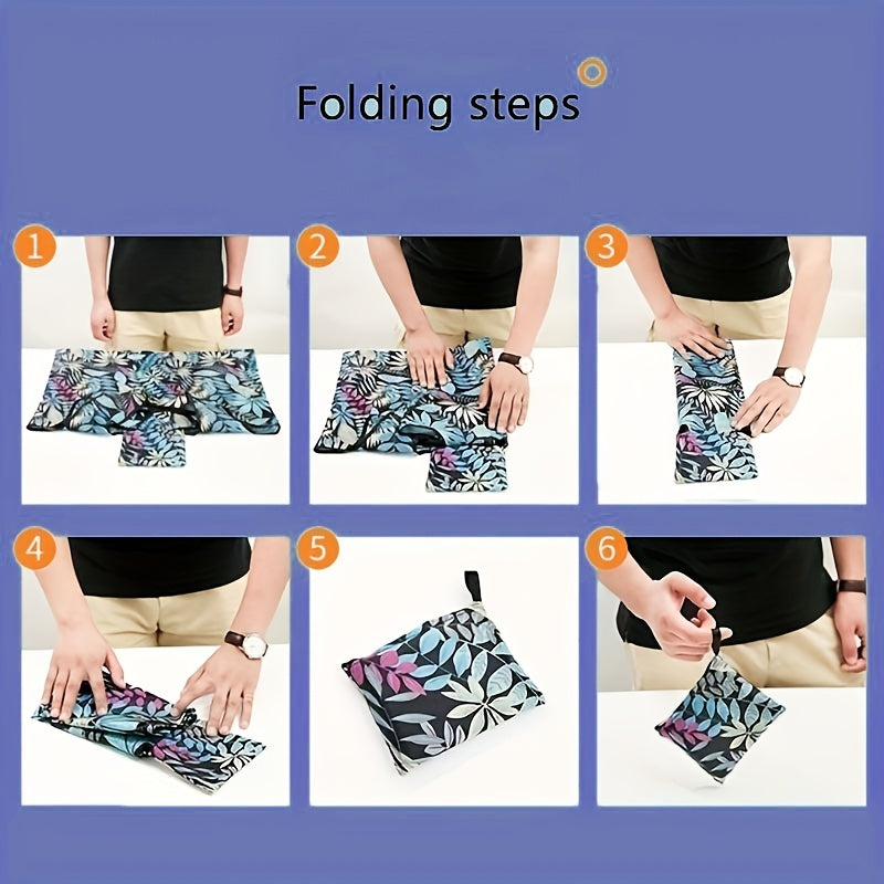 Printed Reusable Grocery Bags Portable Folding Supermarket Shopping Bag