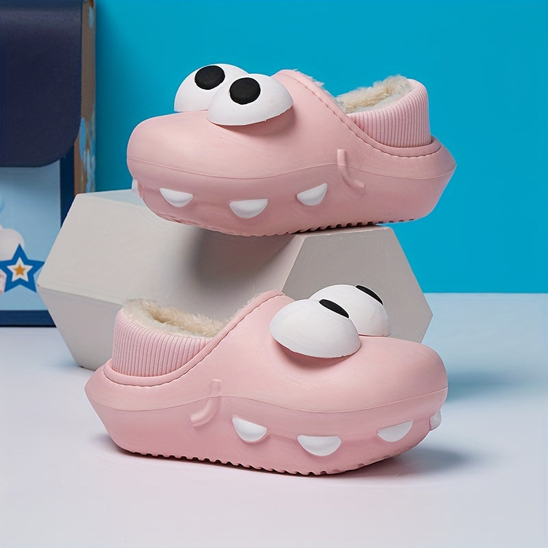 Boys Funny Eyes Cartoon Slides Cozy Slippers For Indoor Outdoor Bedroom