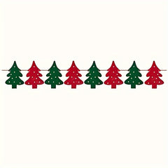 8pcs Christmas Banner Set Red Green Felt Garland Indoor Outdoor Holiday Decor