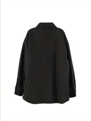  Women's Solid Long Sleeve Shirt & Pants Outfit Set