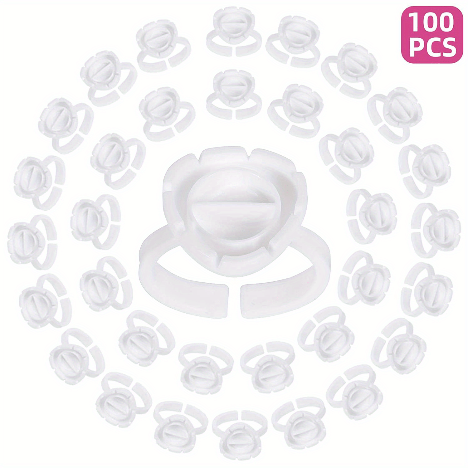 100 pcs Smart Glue Ring Cups for Eyelash Extensions