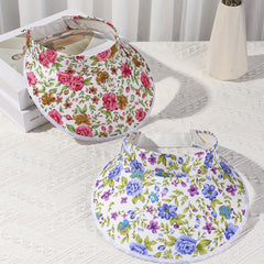 2pcs Floral Print Sun Visor Hat UV Protection Summer Travel Sun Visors