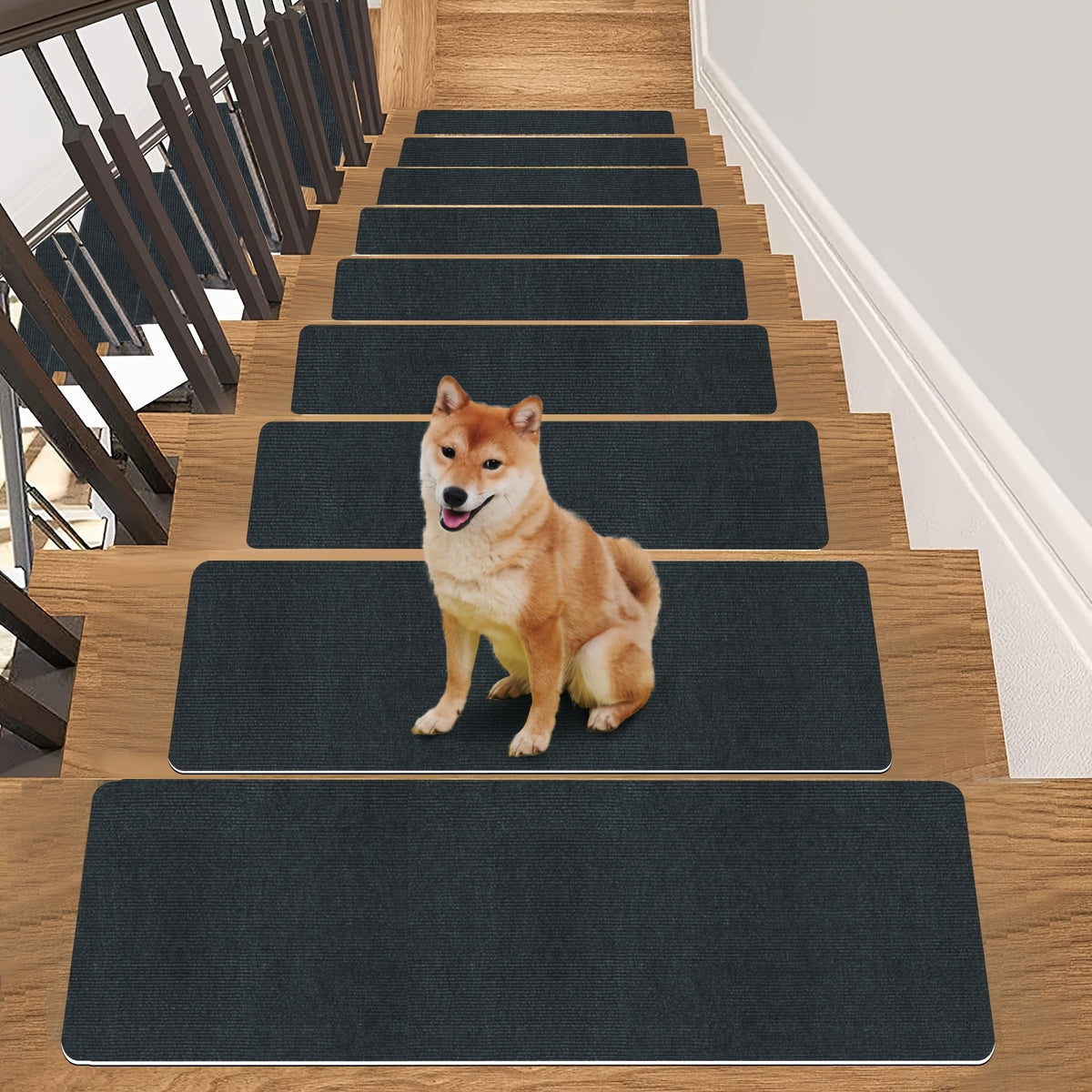 Solid Stair Mats Anti Skid Reusable Carpets Stair Runners Wooden Steps
