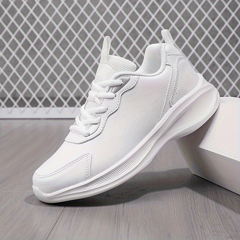 Women's Faux Leather Running Shoes Non Slip Sneakers