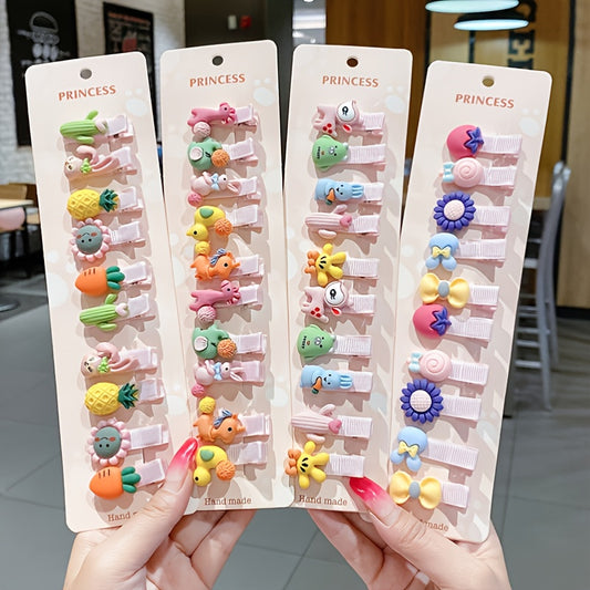 Cartoon Animal Fruit Hair Clips For Baby Girls