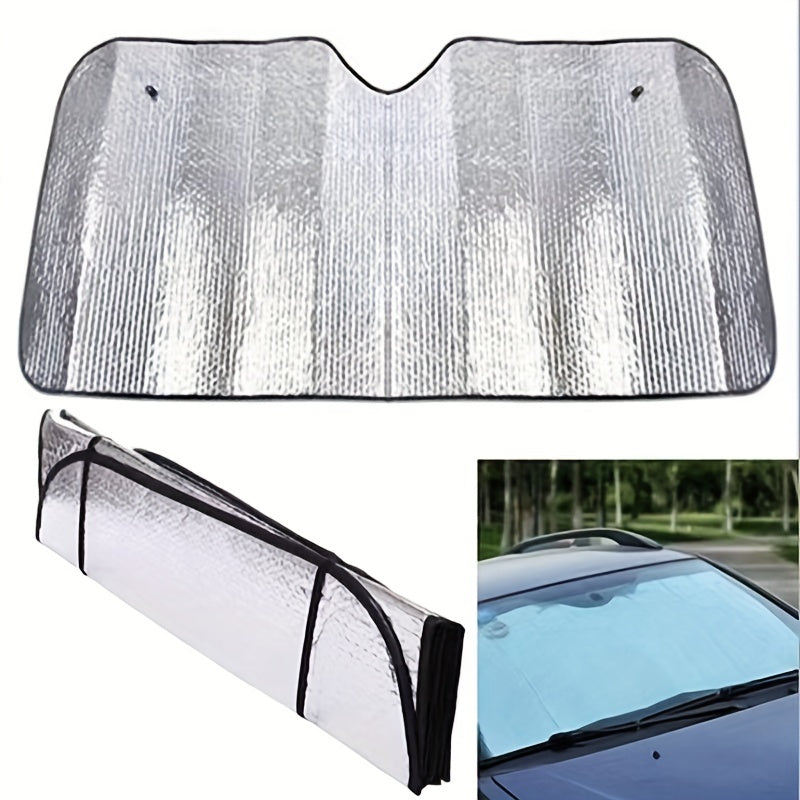 Car Windshield Sunshade Curtain with Suction Cups - Blocks UV Rays