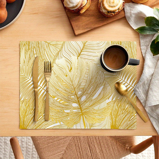 Vintage Bohemian Polyester Placemat Sunflowers Bee Vase Decorative Table Mat