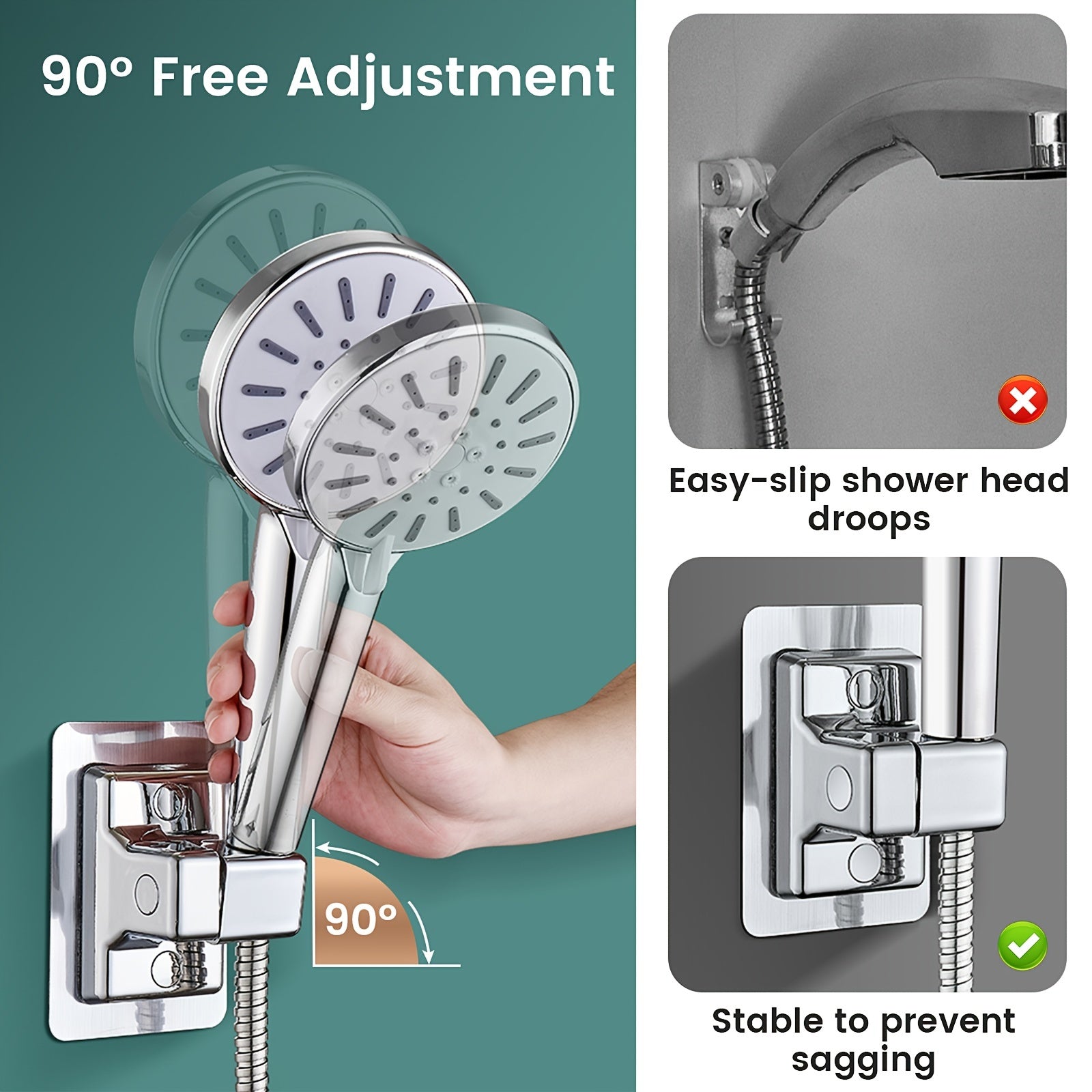 Shower Head Holder Universal Handheld Bracket Wall Mount
