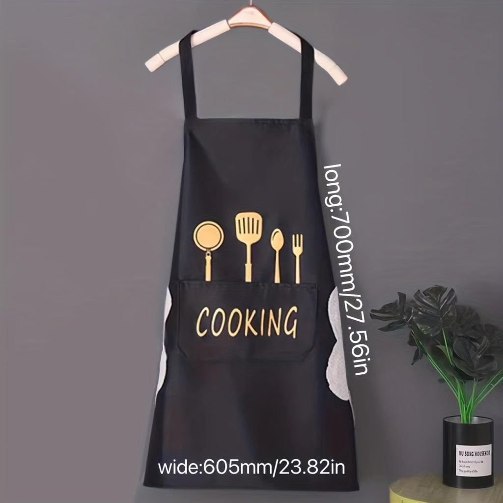 Waterproof Nylon Apron for Men & Women, Stain Resistant Kitchen Cooking Apron