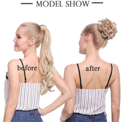 Curly Synthetic Bun Hair Extensions Elastic Donut Ponytail
