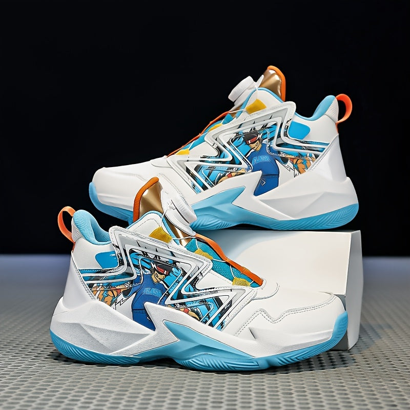 Kid's Street Basketball Shoes With Rotating Buckle