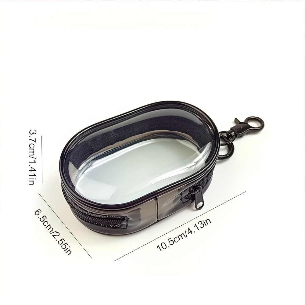 Portable Mini Zipper Storage Bag for Headphones and Chargers with Keychain Ring