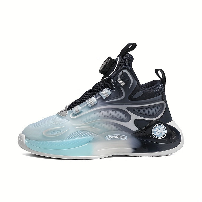 Boy's Comfy Basketball Shoes Non Slip Sneakers With Rotating Buckle