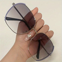 Gradient Metal UV400 Square Sunglasses for Women Men