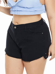  Mid Rise Straight Leg Denim Shorts