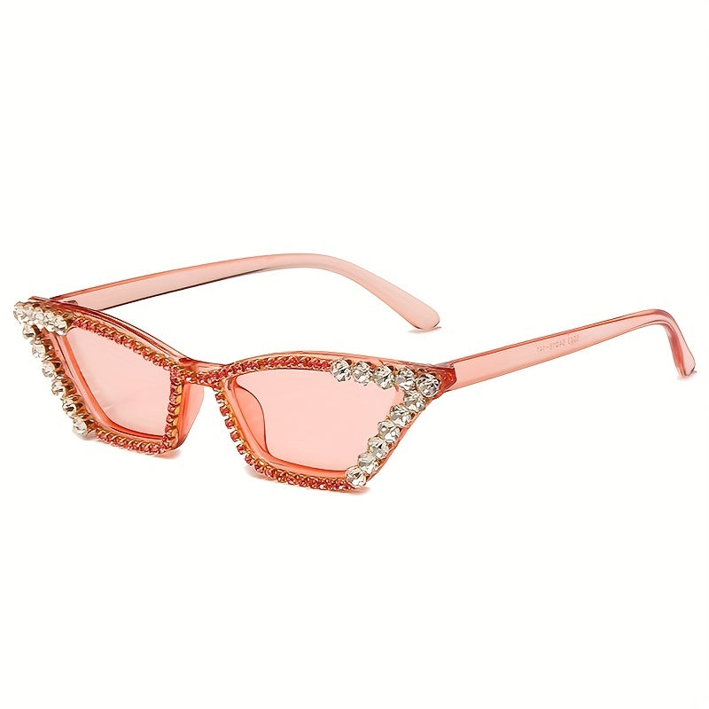 Rhinestone Cat Eye Sunglasses for Women UV400