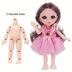 6 Inch Small Bjd Dolls High Eyes For Children's Clothing Pink Princess