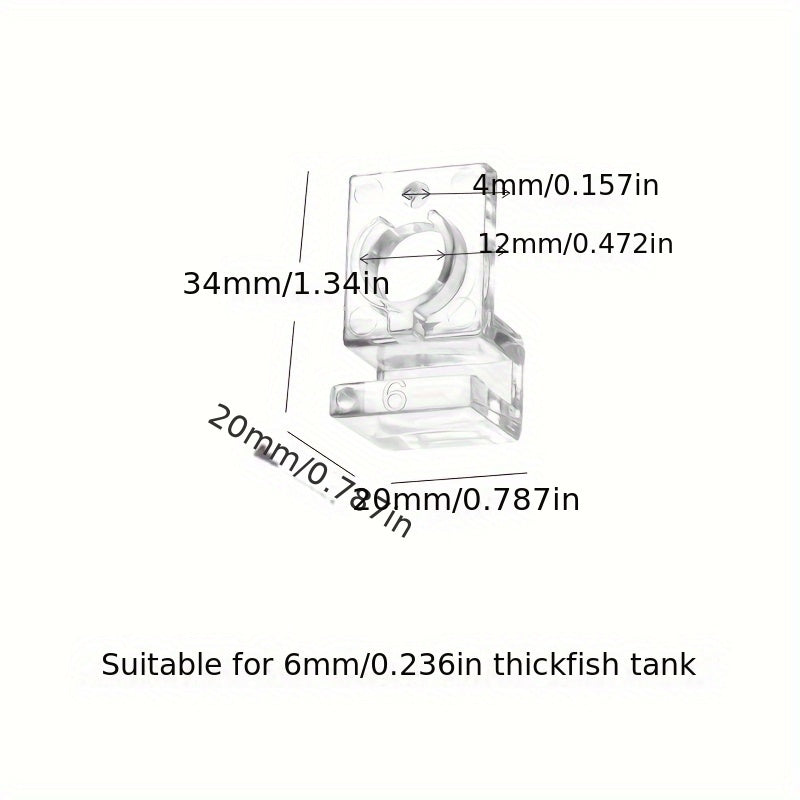 4pcs Acrylic Aquarium Cover Clip Transparent Support Bracket