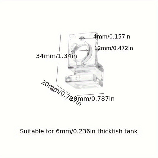4pcs Acrylic Aquarium Cover Clip Transparent Support Bracket