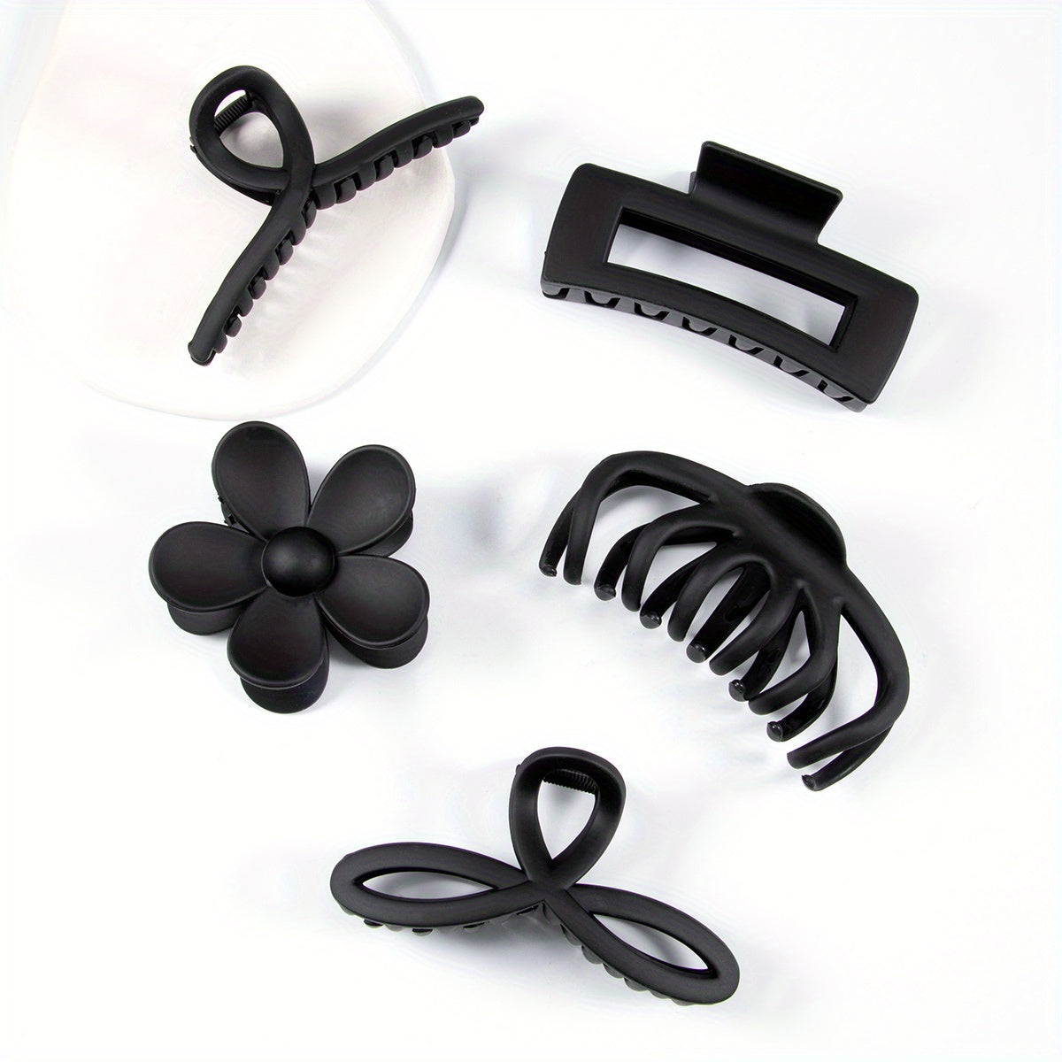 5pcs Matte Hair Claw Clip Flower Shaped Octopus Hair Clip