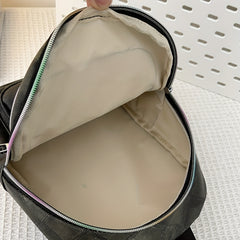 Casual Rhombus Waterproof PU Leather Backpack