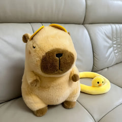 Capybara Plush Toy with Swim Ring & Glasses - Summer Fun Gift