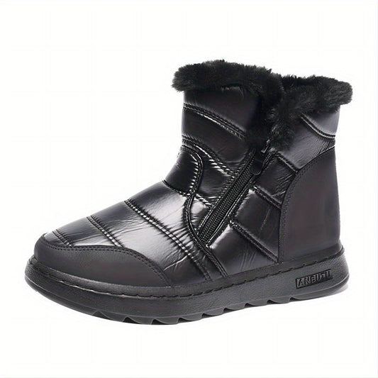 Women's Warm Fur Lined Winter Snow Boots Waterproof Ankle Boots