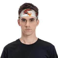 Koi Fish Sports Headband Sweat Wicking Stretchy Breathable Polyester