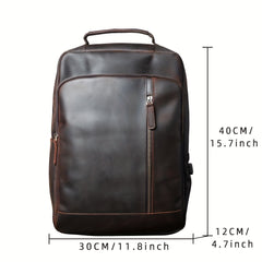 Vintage Leather Backpack Men's Large Capacity Computer Bag