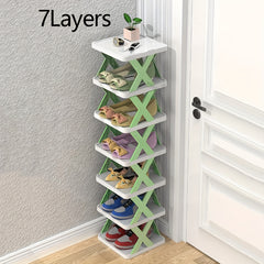 1pc Folding Stackable Shoe Rack Storage Shelf