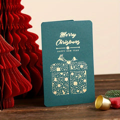 10pcs Vintage Christmas Stamping Greeting Card Business Thanksgiving Card