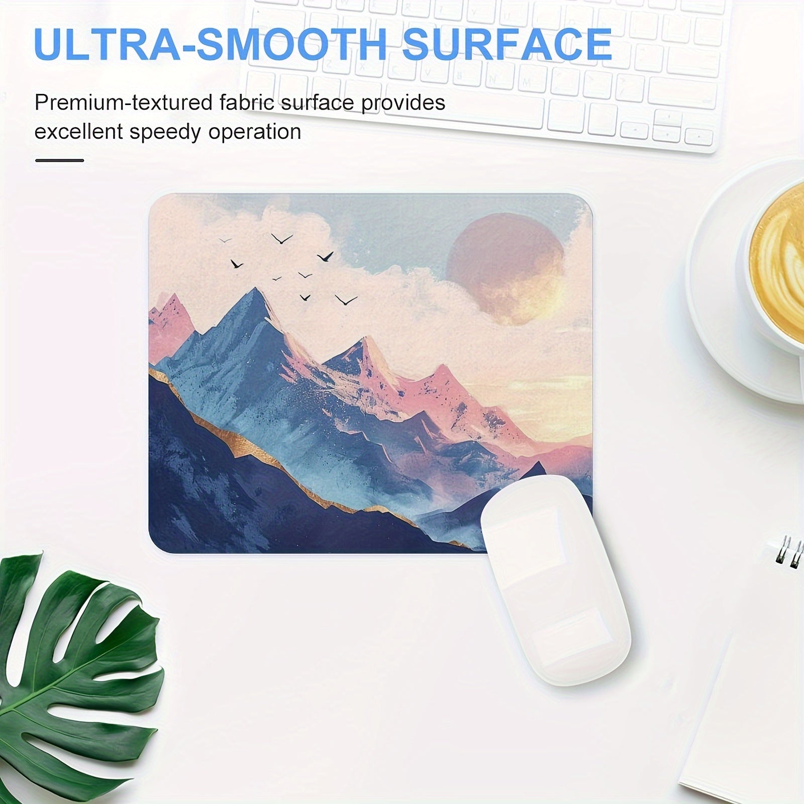 Mountain Mouse Pad Natural Art Mouse Pad Square Waterproof Mouse Pad