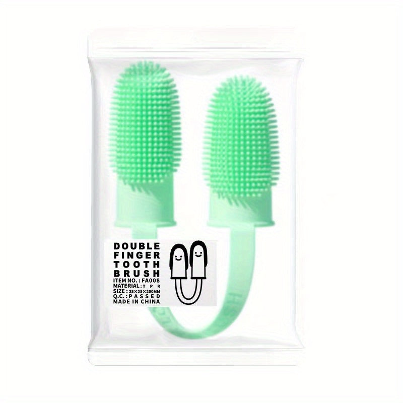 Pet Toothbrush Dog Cat Double Finger Cover Teeth Cleaner Oral Cleaning Tool