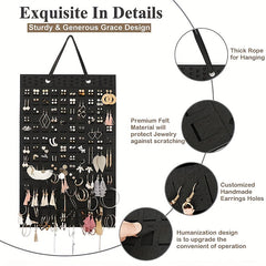 Wall Mounted Jewelry Organizer Hanging Earrings Necklace Storage Bag