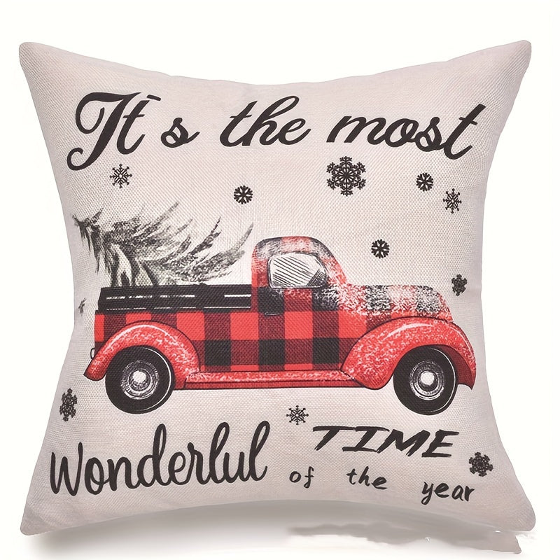 Christmas Elk Sofa Pillow Cover, Xmas Style Pillowcase