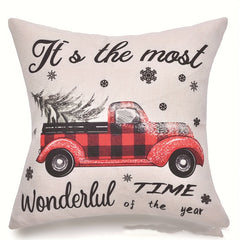 Christmas Elk Sofa Pillow Cover, Xmas Style Pillowcase