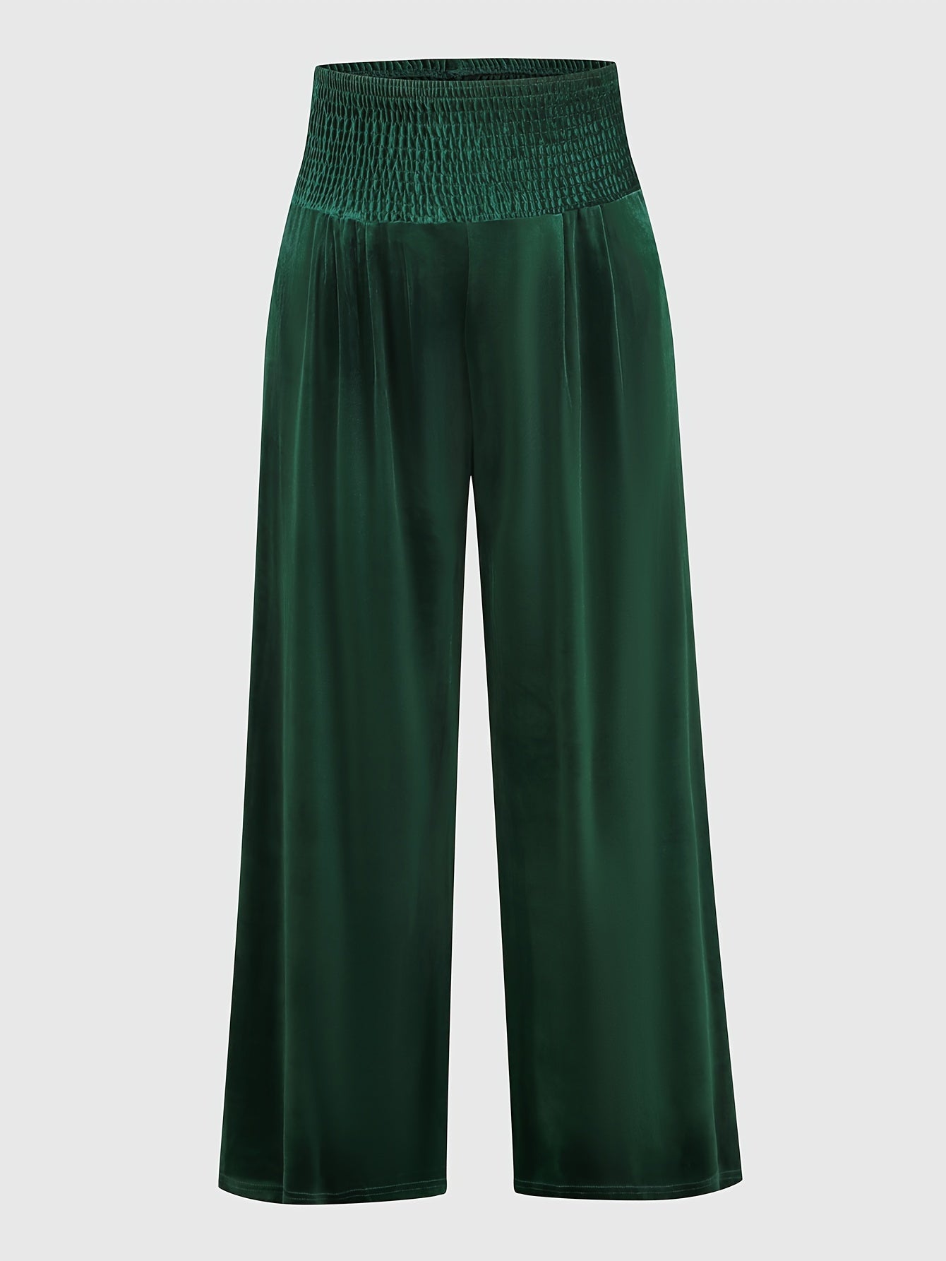 Velvet High Rise Wide Leg Trousers Plus Size