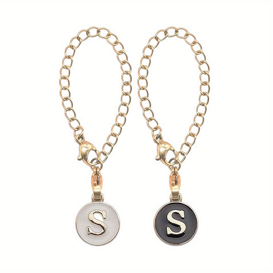 2pcs Initial Letter Cup Handle Charm Decorative Pendant Accessories