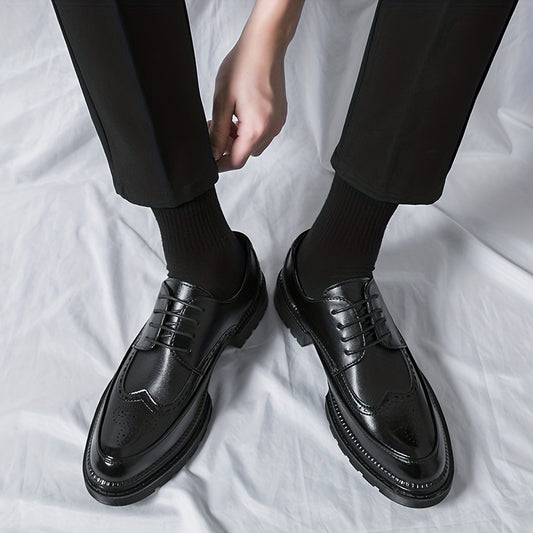 Men's Brogue Wingtip Derby Shoes Lace up Front Dress Shoes