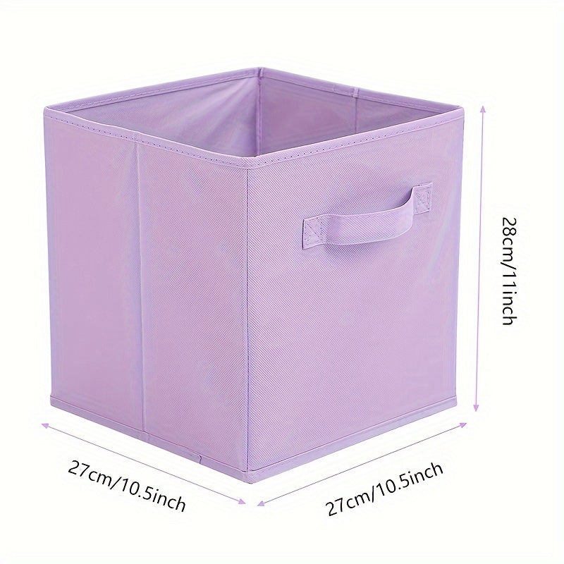 6pcs Fabric Drawer Storage Box Pink Purple Foldable Bin with Handle