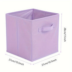 6pcs Fabric Drawer Storage Box Pink Purple Foldable Bin with Handle
