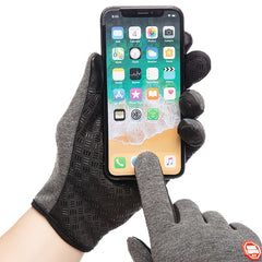 Winter Warm Gloves with Zipper Non-slip Touch Screen Outdoor Sports